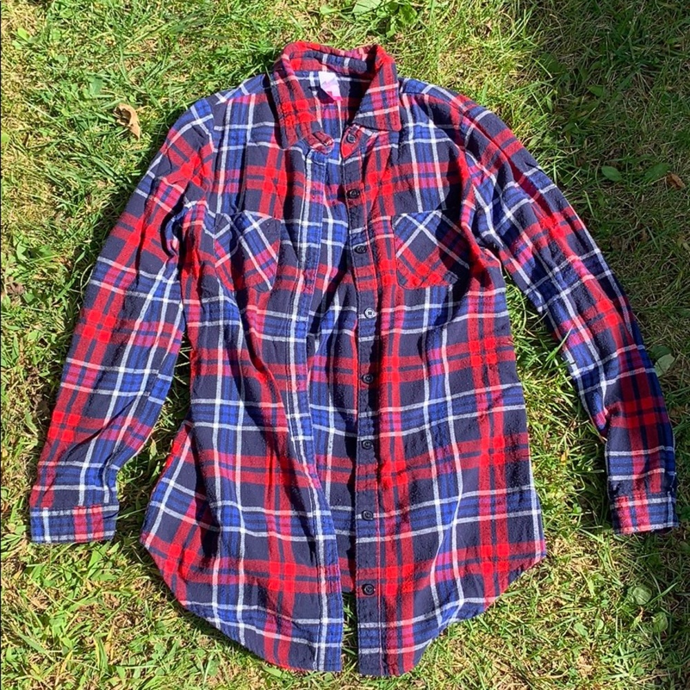 🛑SOLD🛑 Red Blue and White Flannel